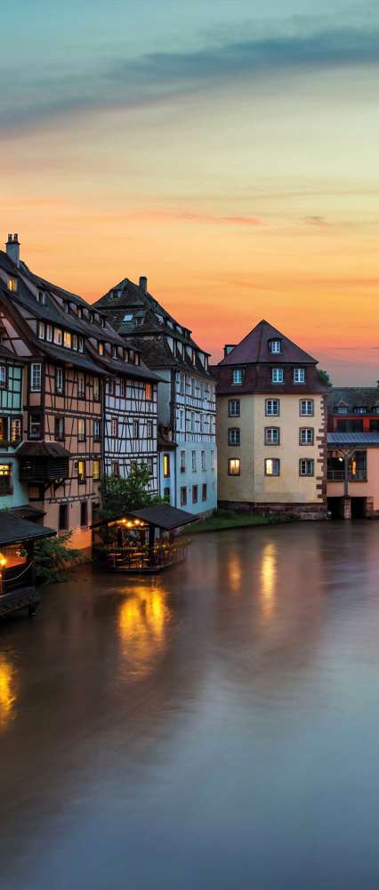 River at Sunset, Strasbourg, France 