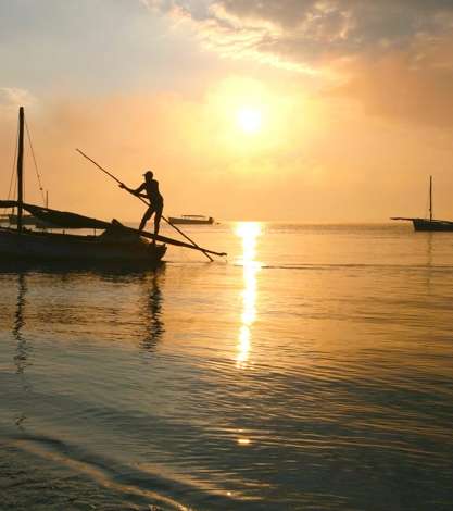 Boat at sunset, Mozambique, Africa