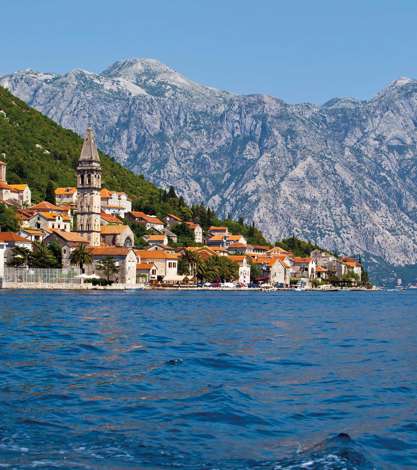 Panorama View Of Perast City In Montenegro, Balkans