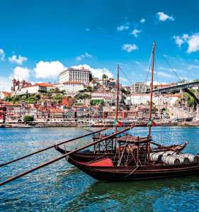 Douro River And Traditional Boats In Porto, Portugal