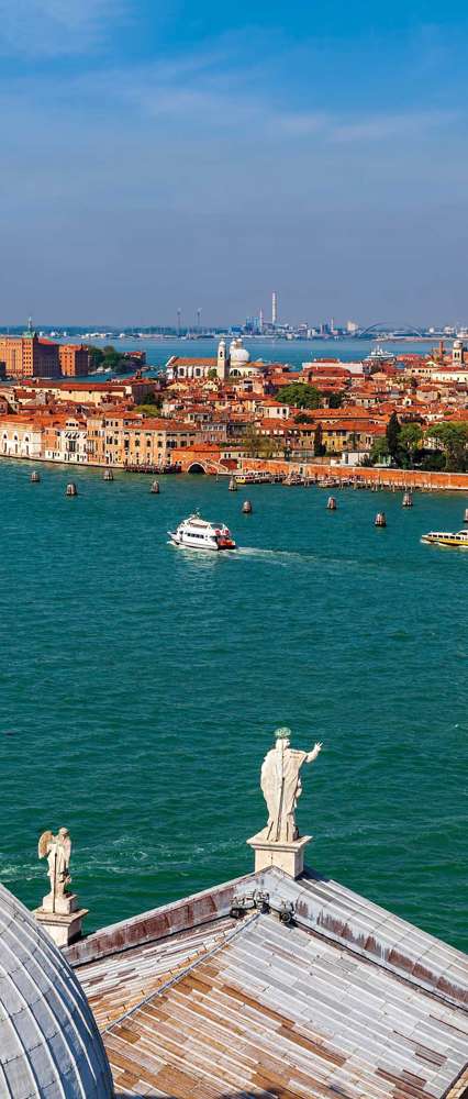 Overlooking Canal And City, Venice, Italy